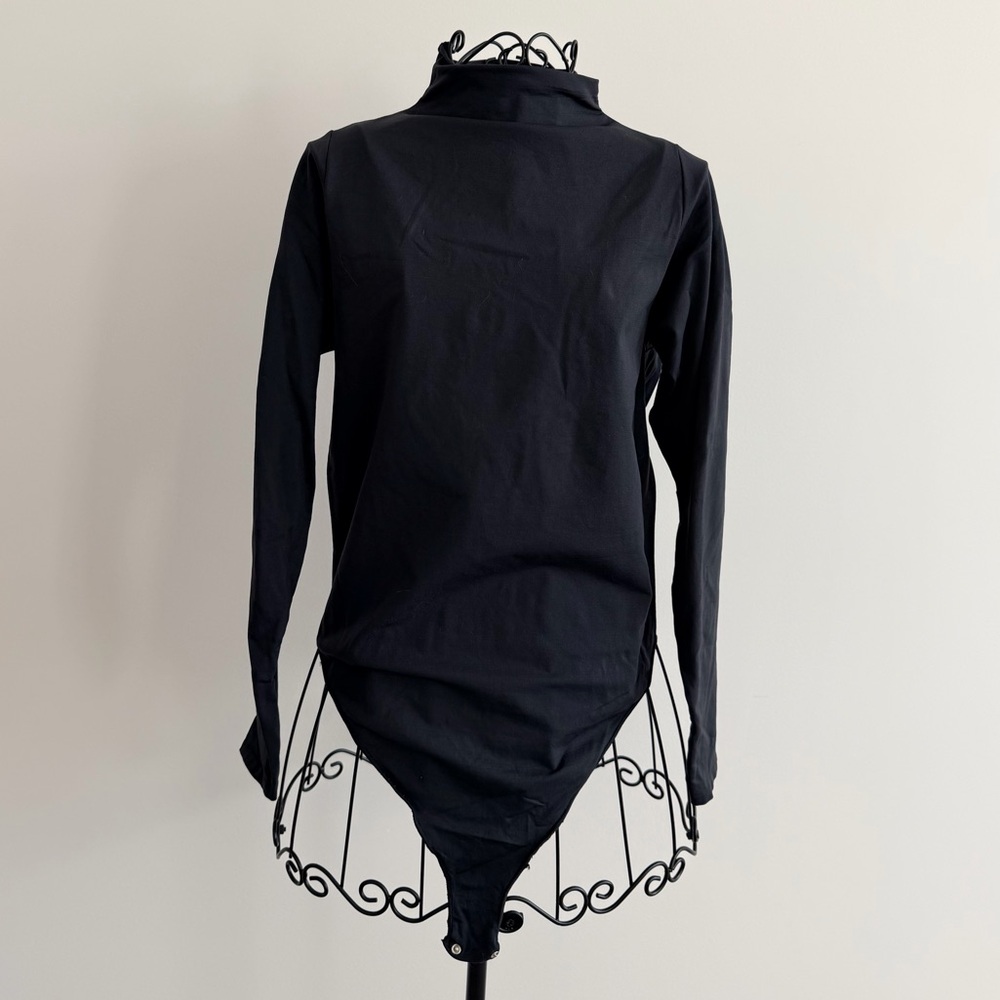 SKIMS Black Long Sleeve Body Suit
